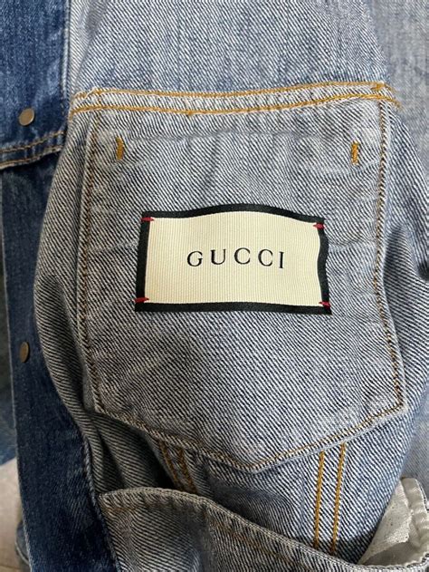 gucci denim mens|Gucci denim jacket men large.